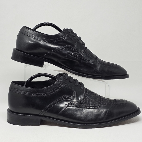 Stacy Adams Men's Size 10.5M Signature Monarch Black Shoes 24525-001 Pre-owned - Picture 2 of 10